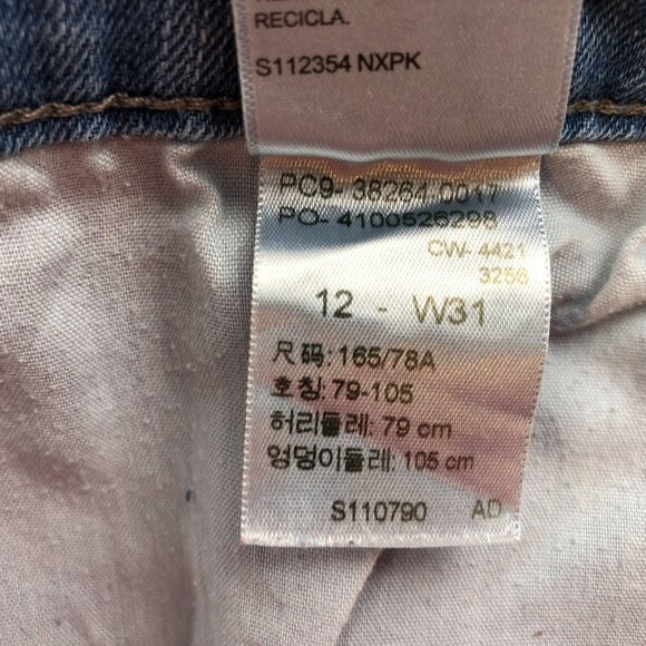 Levis Signature Womens Jean Shorts Suze 12 Mid-Rise Blue Denim Casual Cuffed - Picture 9 of 14